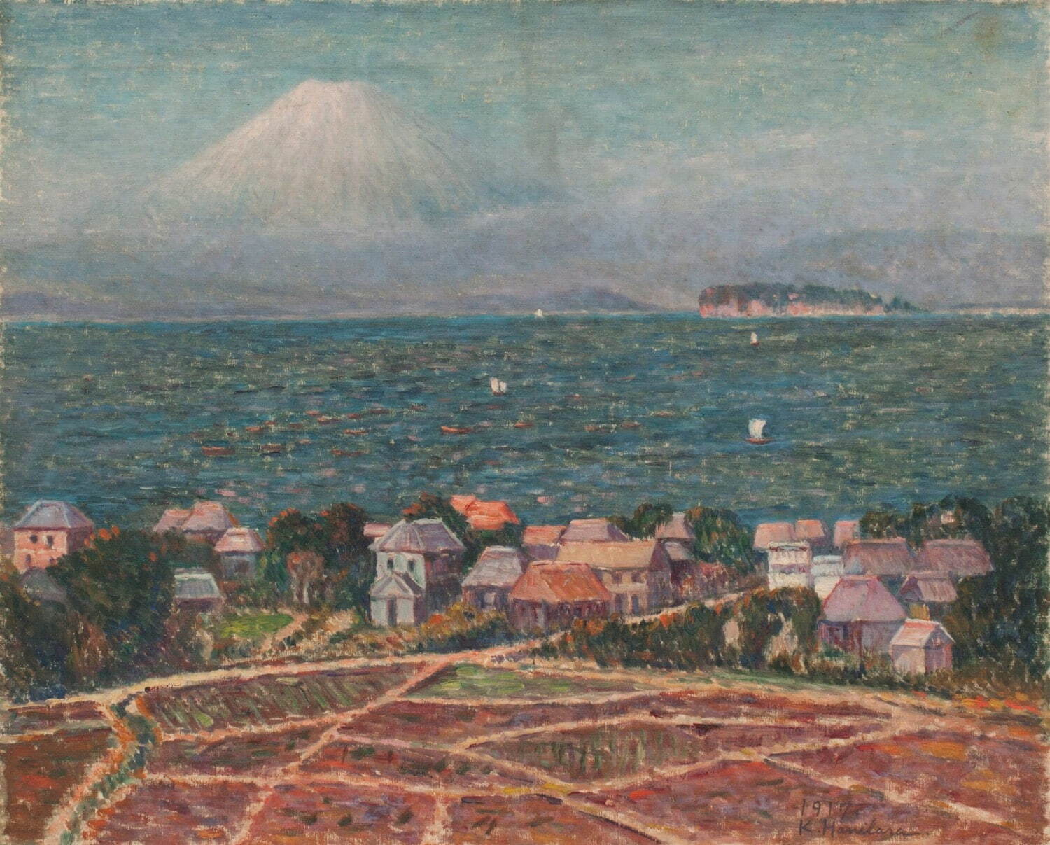 埴原久和代 《不詳(臨海風景)》 大正6年(1917年) 山梨県立美術館蔵