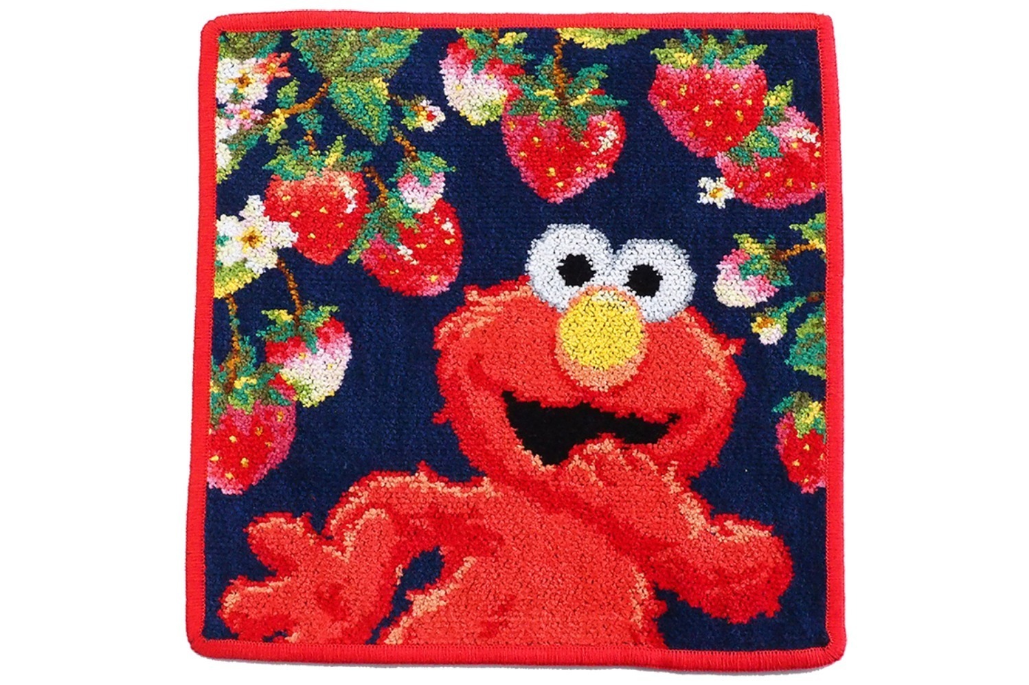 フェイラー「セサミストリート」の“エルモ×イチゴ”描いたハンカチ、クッキーモンスターら仲間たちの柄も