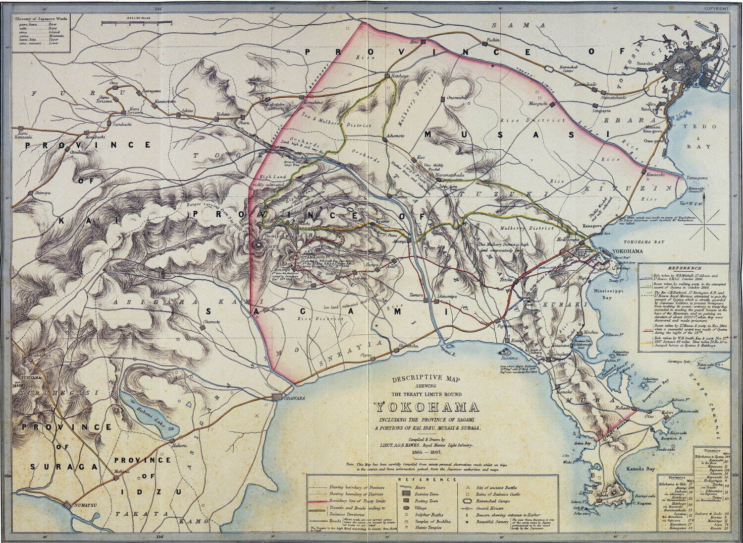 横浜周辺外国人遊歩区域図