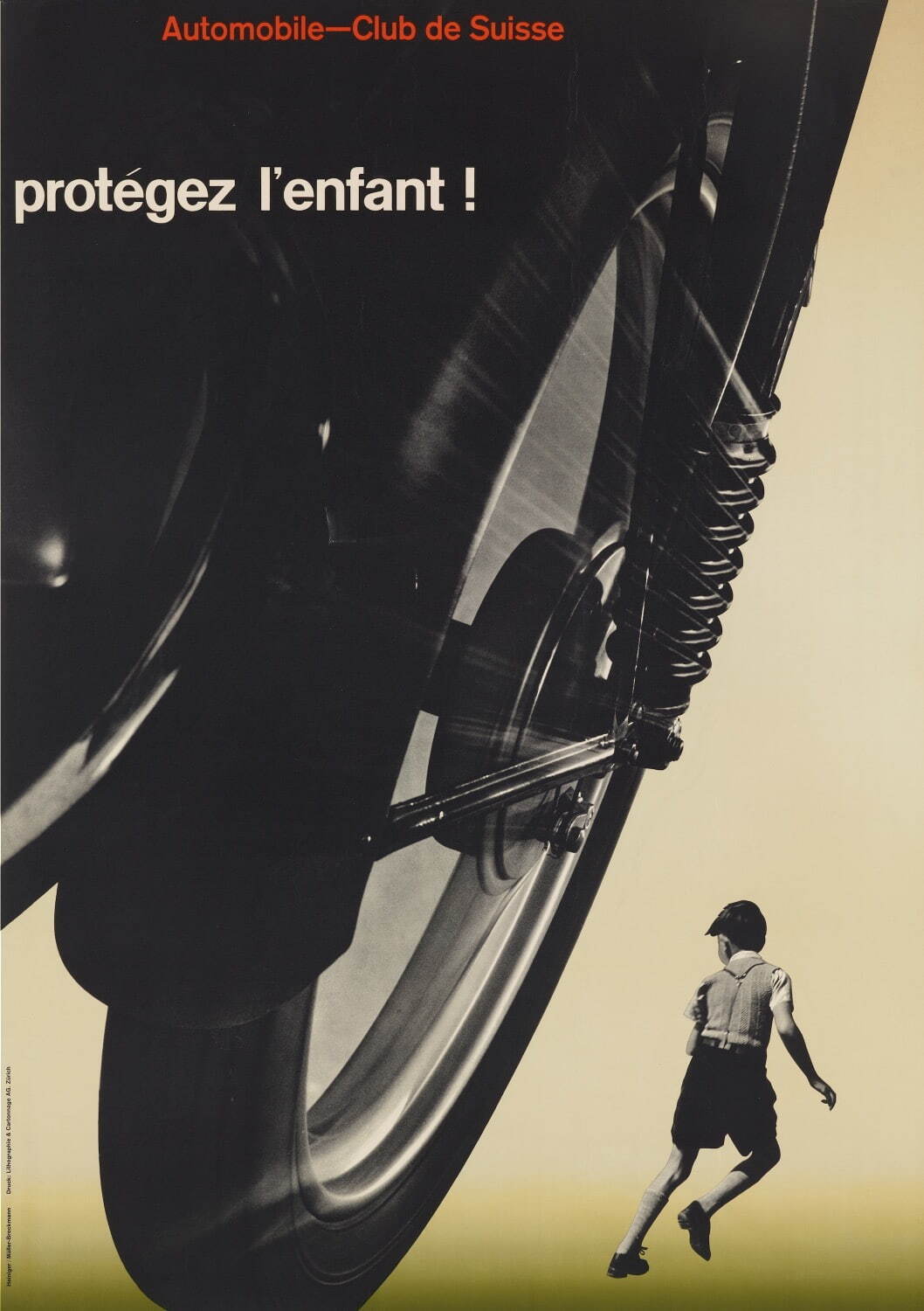 ヨゼフ・ミューラー＝ブロックマン 《スイス自動車クラブ 子供を守れ！》 1953年
サントリーポスターコレクション(大阪中之島美術館寄託)
©Museum für Gestaltung Zurich, Switzerland