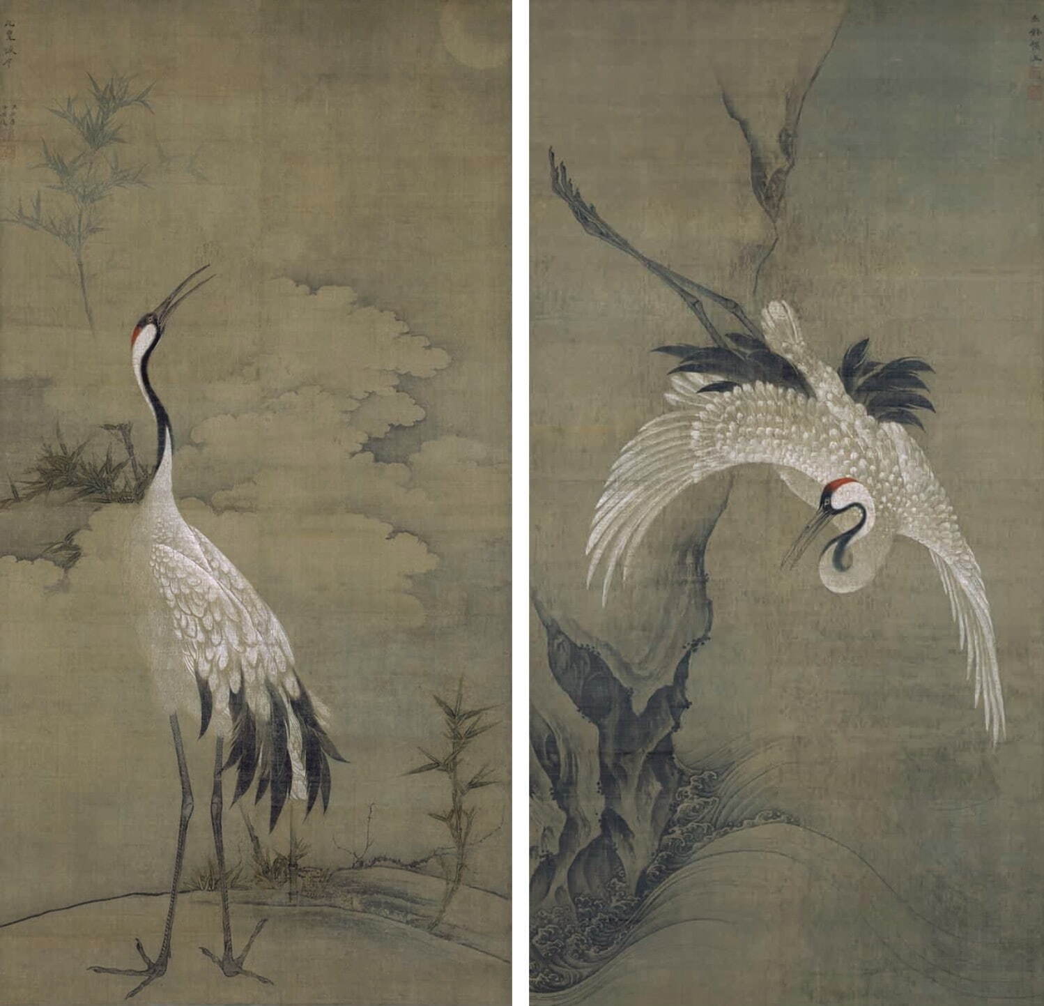 重要文化財 文正 《鳴鶴図》
元-明時代 14-15世紀 相国寺蔵 ［前期展示］