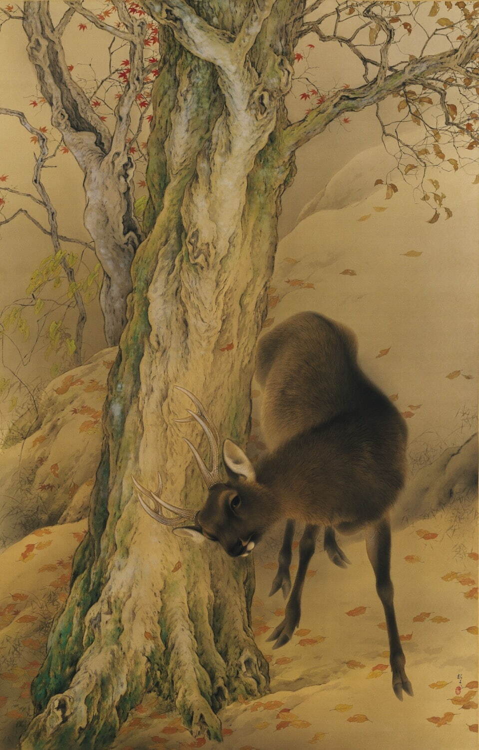 木島櫻谷 《角とぐ鹿》 昭和7年(1932年) 京都市美術館蔵 ［後期展示］