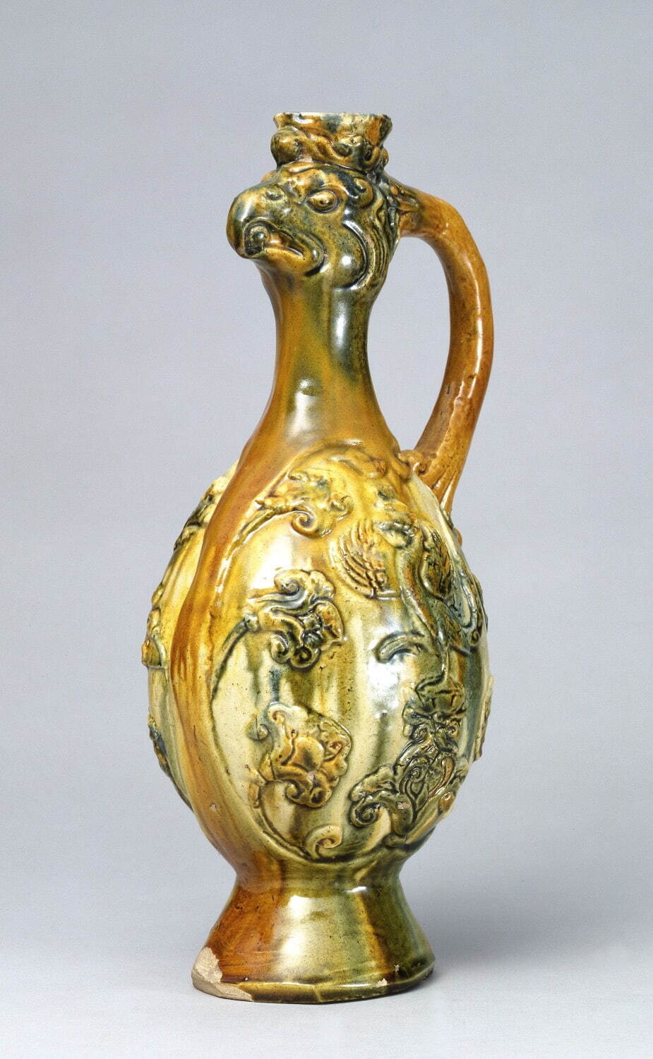 《三彩鳳首瓶》 唐時代