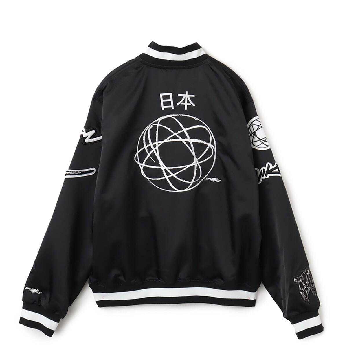 1新品NIKEブレイキン　サテン　ジャケット　2XLサイズ　MA-1　黒ブラック 1新品NIKEブレイキン サテン ジャケット 2XLサイズ MA-1 黒