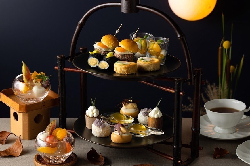 あんみつ(餡蜜)｜シェラトン都ホテル東京「お月見アフタヌーンティー」おはぎ着想スイーツやフルーツたっぷりのあんみつ