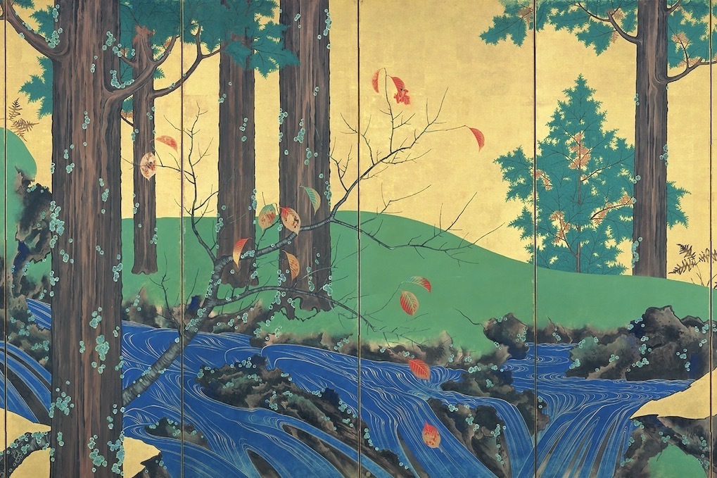 やまと絵｜企画展「夏と秋の美学」根津美術館で - “夏から秋への移ろい”鈴木其一の代表作《夏秋渓流図屏風》など