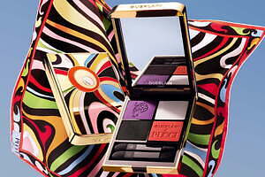 ゲラン×プッチ24年秋コスメ、カラフルな「マルモ」柄の限定アイシャドウ＆“ダークチェリー”リップ