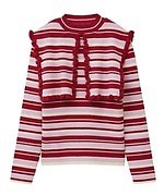 キャンディ ストリッパー24年秋、大ぶりリボンのニットカーディガン＆スマイルの総柄デニム｜写真2