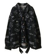 キャンディ ストリッパー24年秋、大ぶりリボンのニットカーディガン＆スマイルの総柄デニム｜写真9