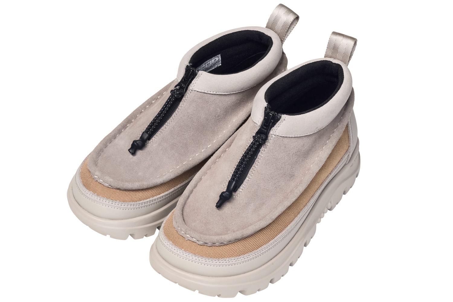 ブーティ｜シャカ「止水ファスナー」付きモカシンブーティ、スエードやナイロン“異素材ミックス”アッパーで