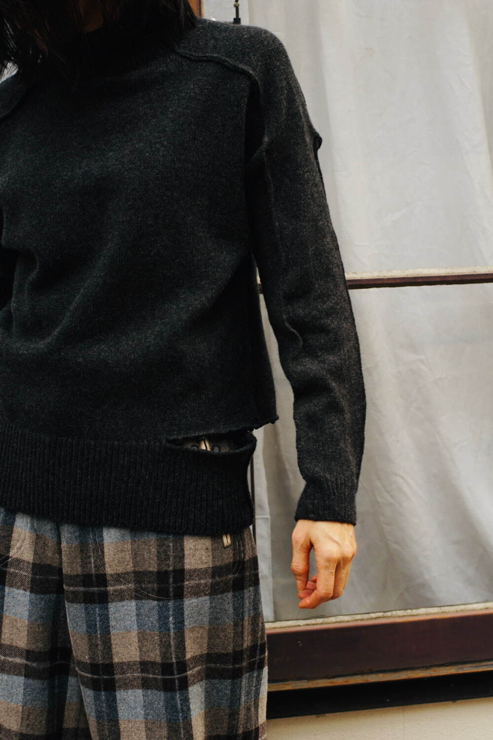 2024aw] SEVESKIG / Melting Cable Knit Pullover – utility