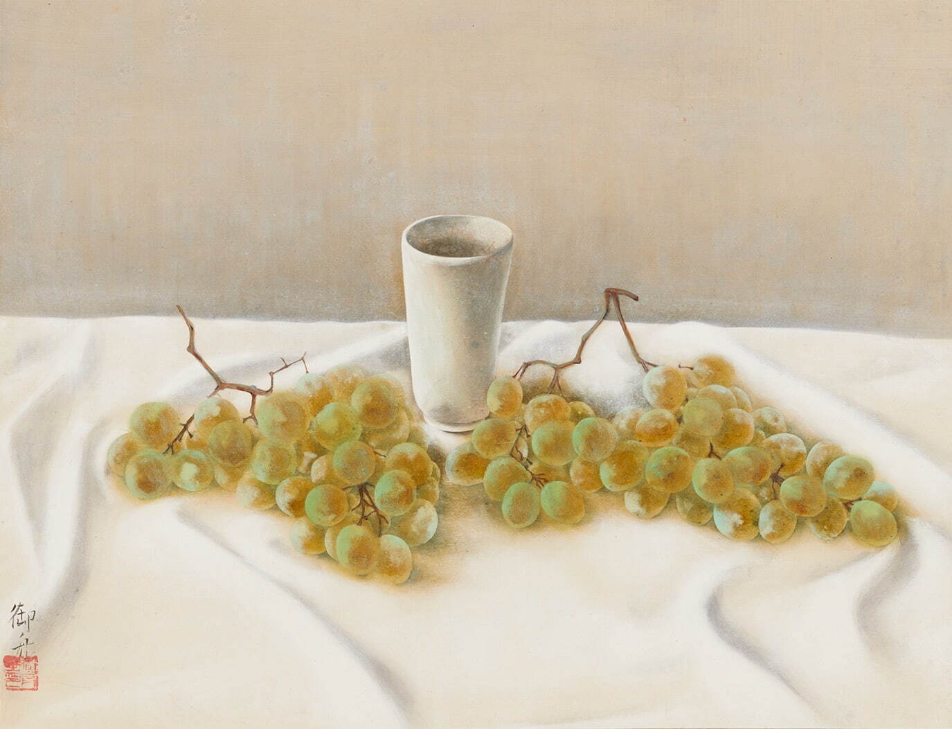 速水御舟 《白葡萄と茶碗》 1920年(大正9年) 紙本彩色・一幅 東京国立近代美術館蔵