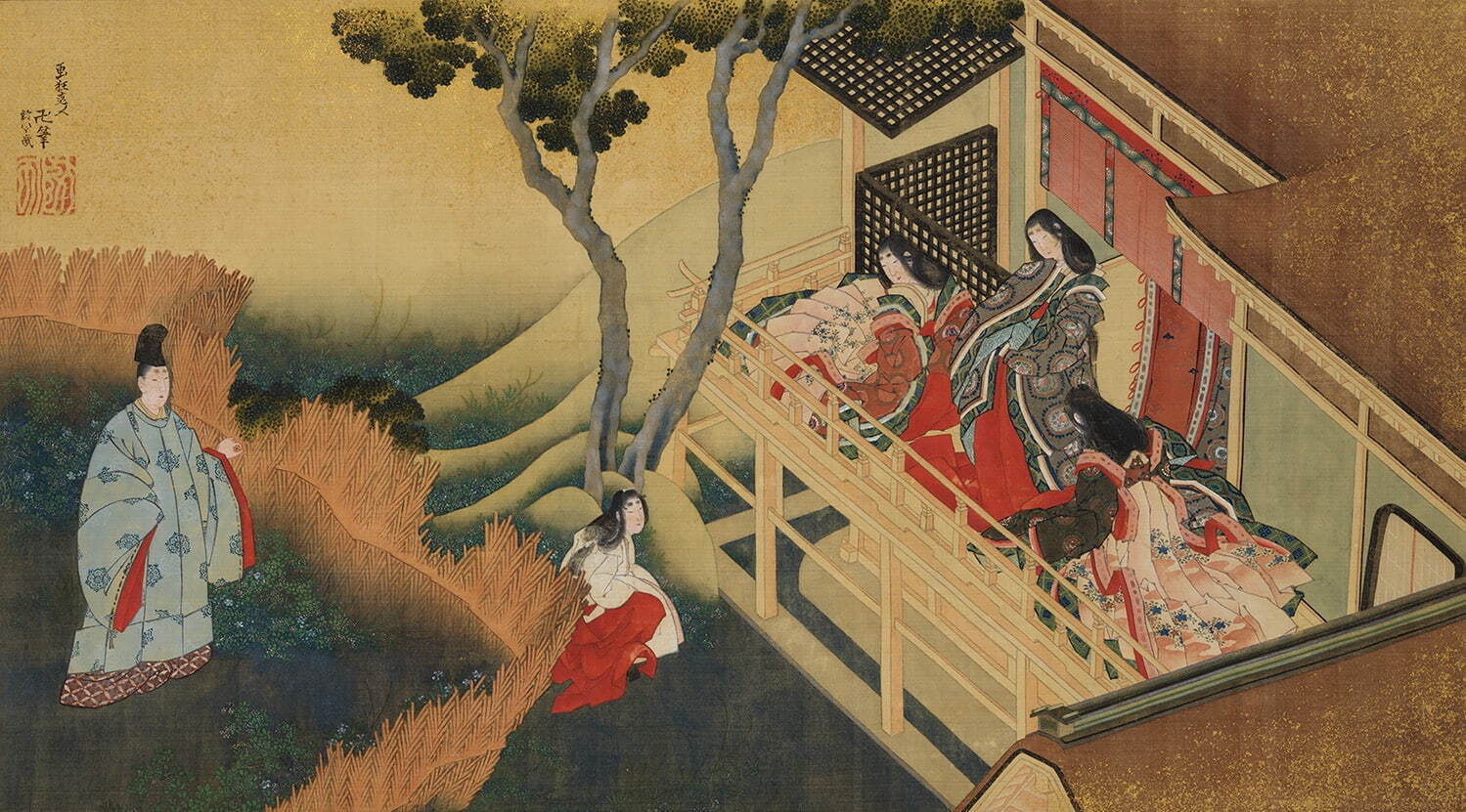 葛飾北斎 《貴人と官女図》 すみだ北斎美術館 ［前期展示］