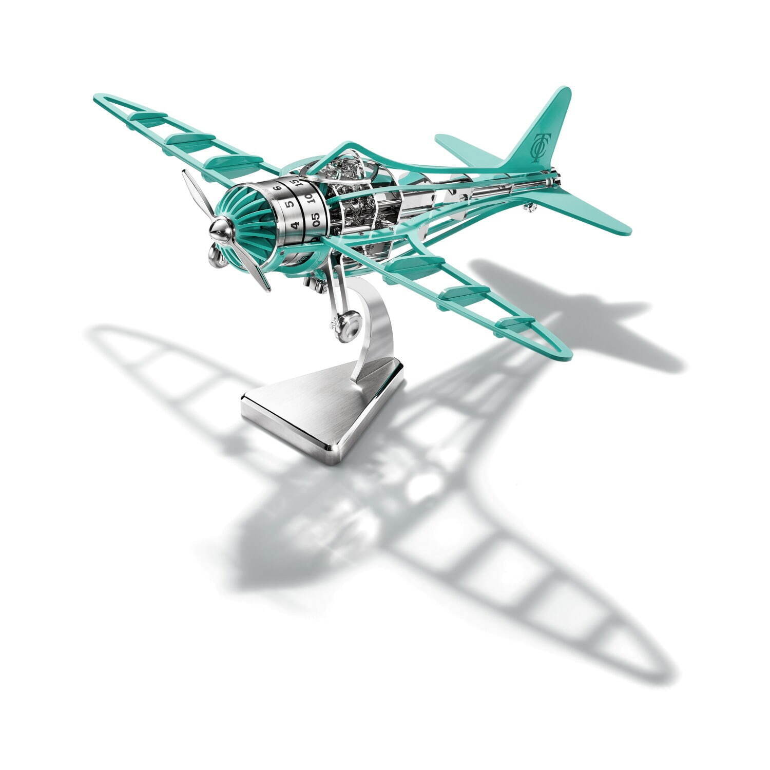 ティファニー“飛行機”モチーフの置き時計、コックピット＆ノーズ