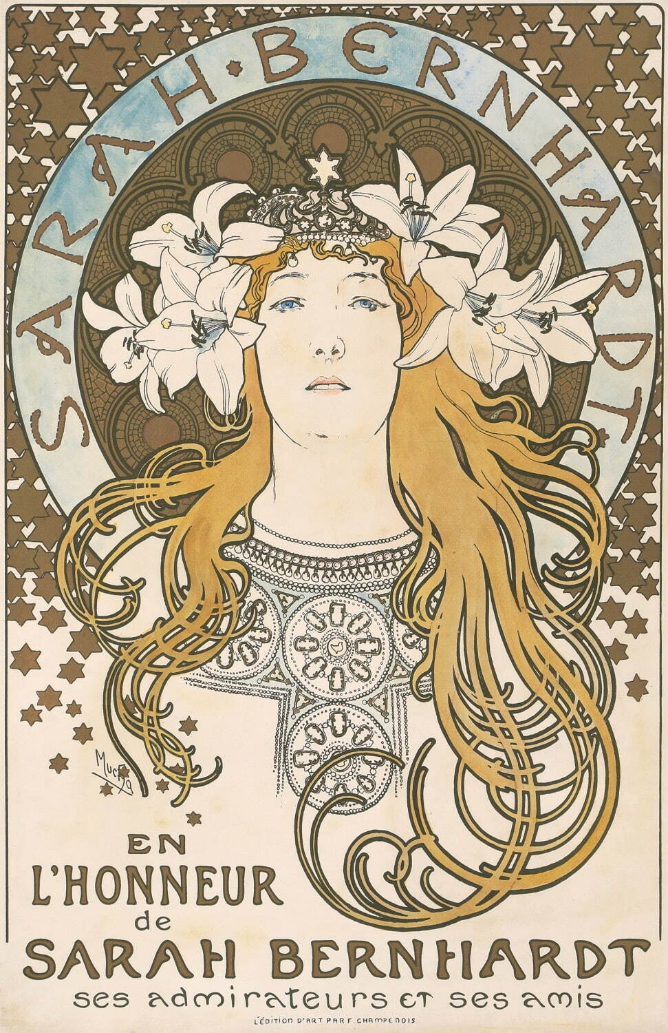 アルフォンス・ミュシャ 《サラ・ベルナール》 紙、リトグラフ OGATAコレクション