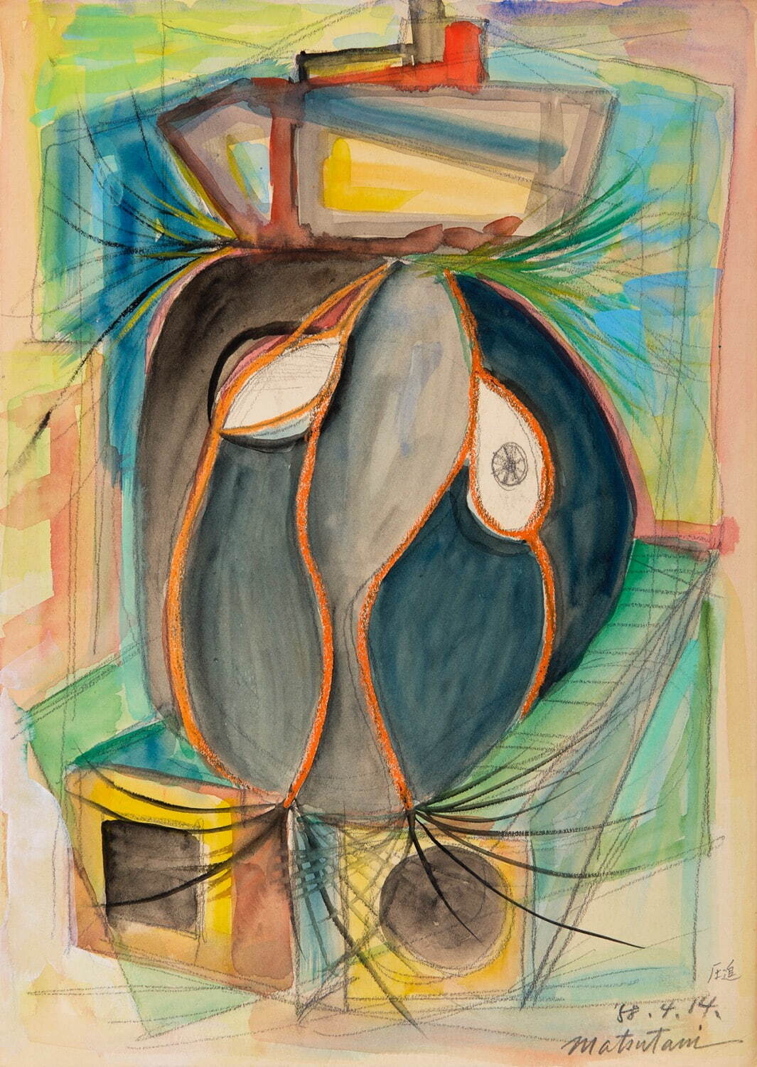 松谷武判 《圧迫》 1958年 作家蔵
Courtesy the artist ©Takesada Matsutani Photo: Kaoru Minamino