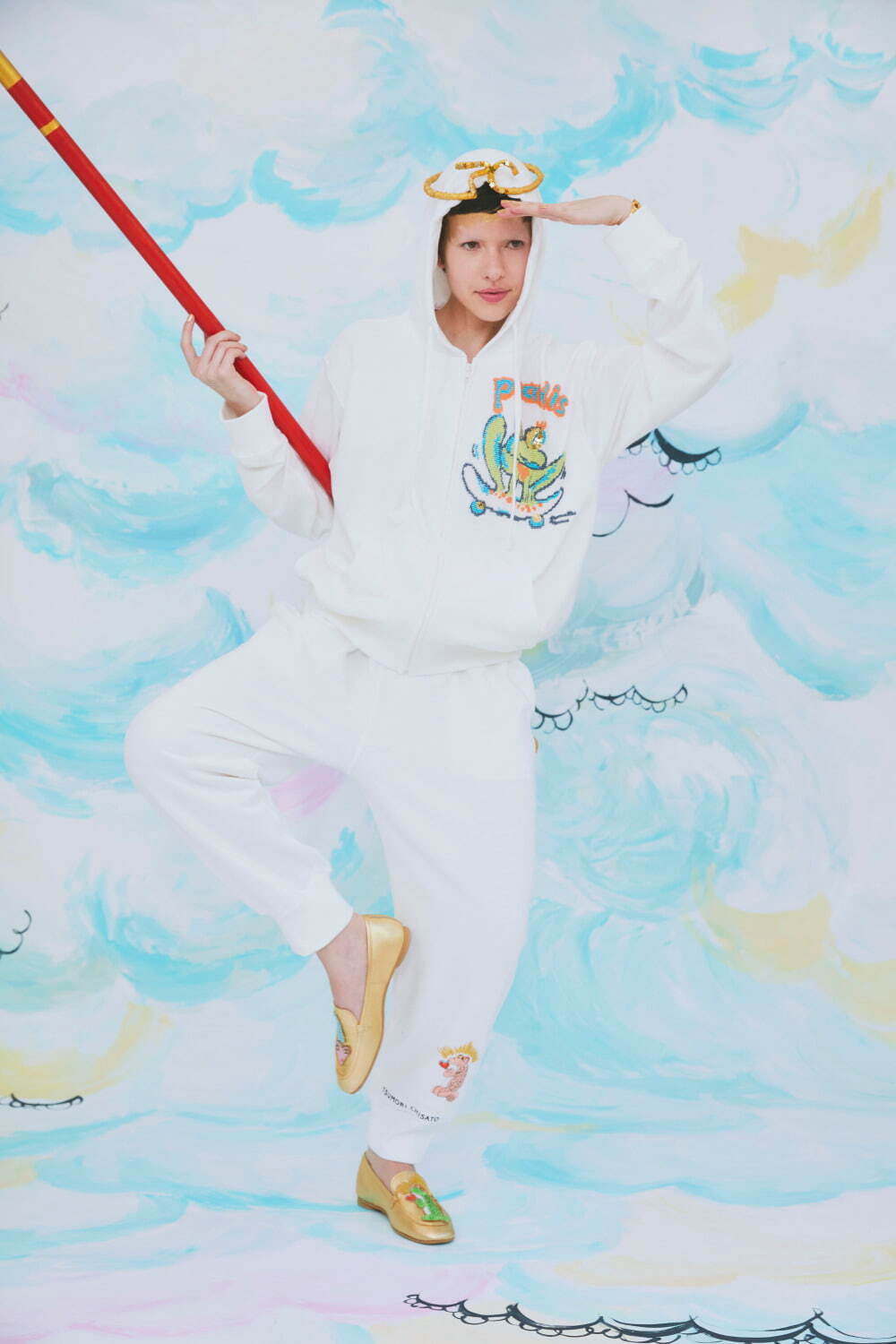 【希少！】TSUMORI CHISATO ツモリチサト ジャケット スウェット TSUMORI CHISATO ツモリチサト ラインストーン 付 スウェット