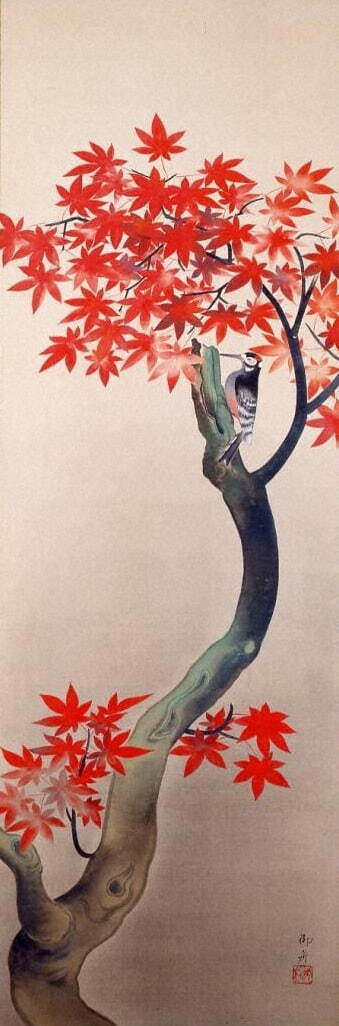 速水御舟《紅葉》(部分) 昭和9年(1934)
岡田美術館蔵