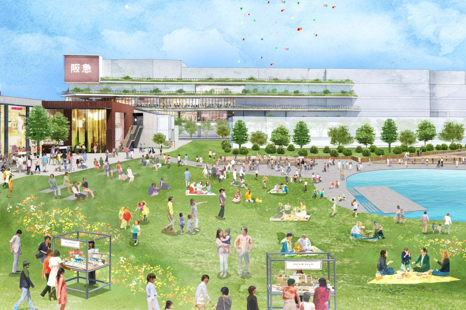 大型商業施設｜大阪・千里中央地区の再開発 - 千里阪急が入る大規模商業施設が誕生へ、緑豊かな広場も