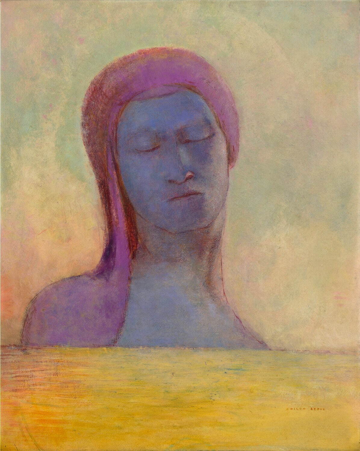 オディロン・ルドン 《眼をとじて》 1890年 個人蔵(フジカワ画廊協力)