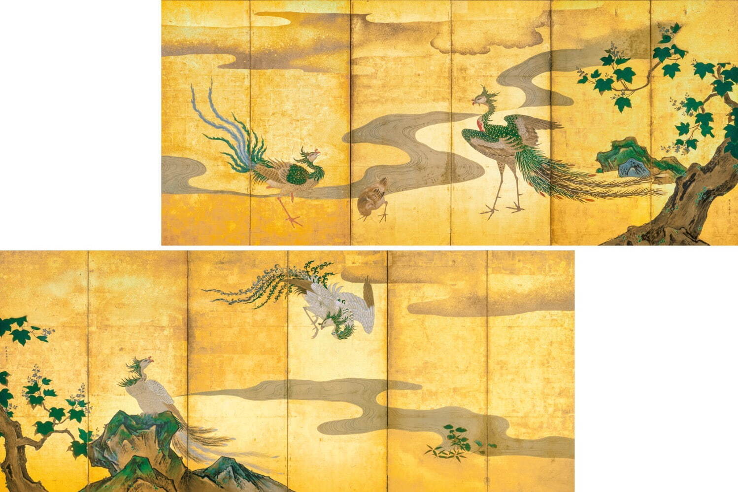 狩野探幽 《桐鳳凰図屛風》 六曲一双
江戸時代 17世紀 サントリー美術館 ［12月25日(水)〜1月26日(日)展示］