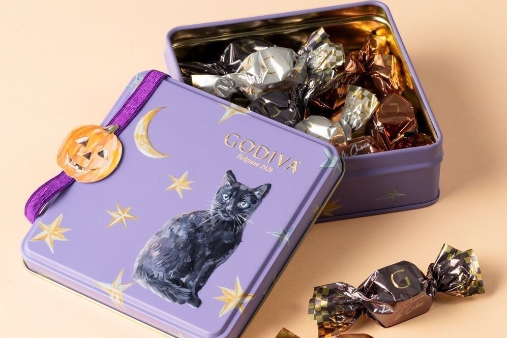 ゴディバ“黒猫”が主役の2024年ハロウィン限定チョコ、モンブラン風味のショコラやパンプキンクッキー
