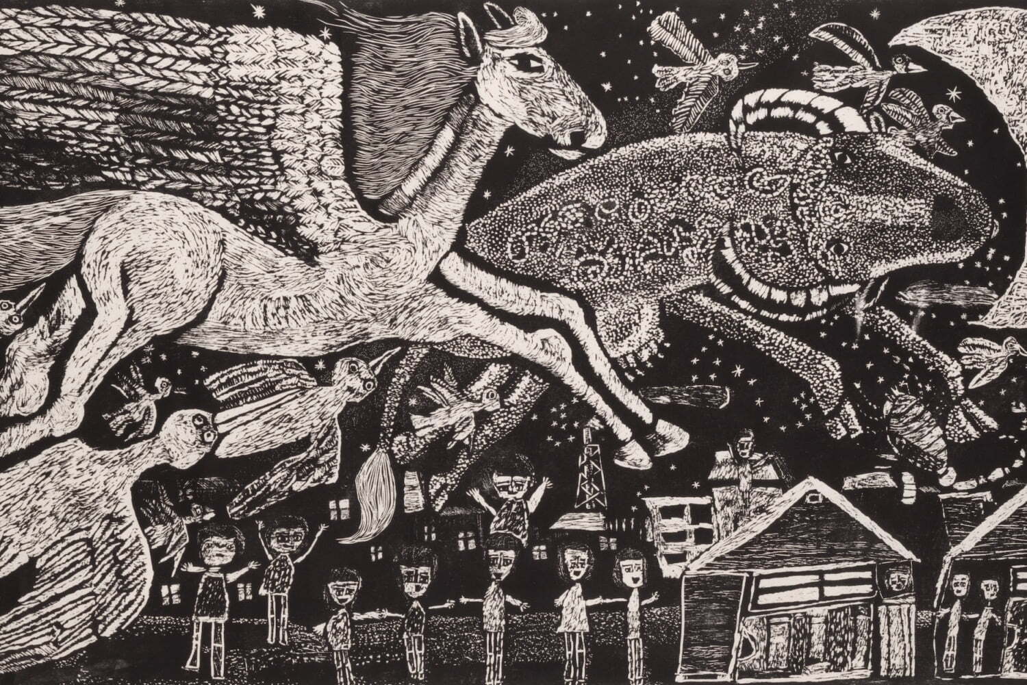 版画｜“青森の教育版画”の展覧会が八戸市美術館で、映画『魔女の宅急便』劇中画のモデルとなった大型作品など