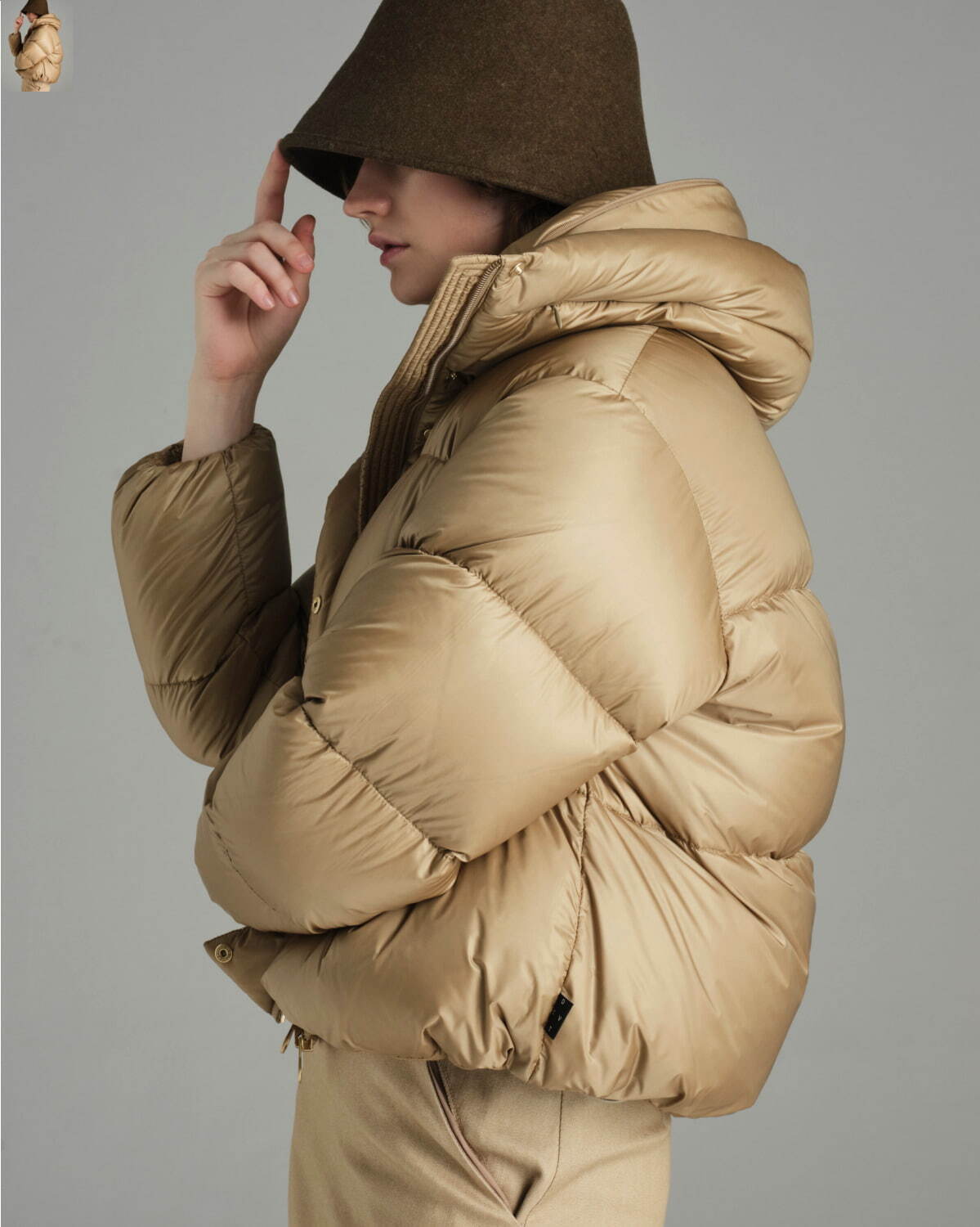 DUVETICA - DUVETICA デュベティカ 超美品！クリーニング済 ベージュ ADALAIADUE gray fur-finracoon / アダライアドゥエ （CANGURO