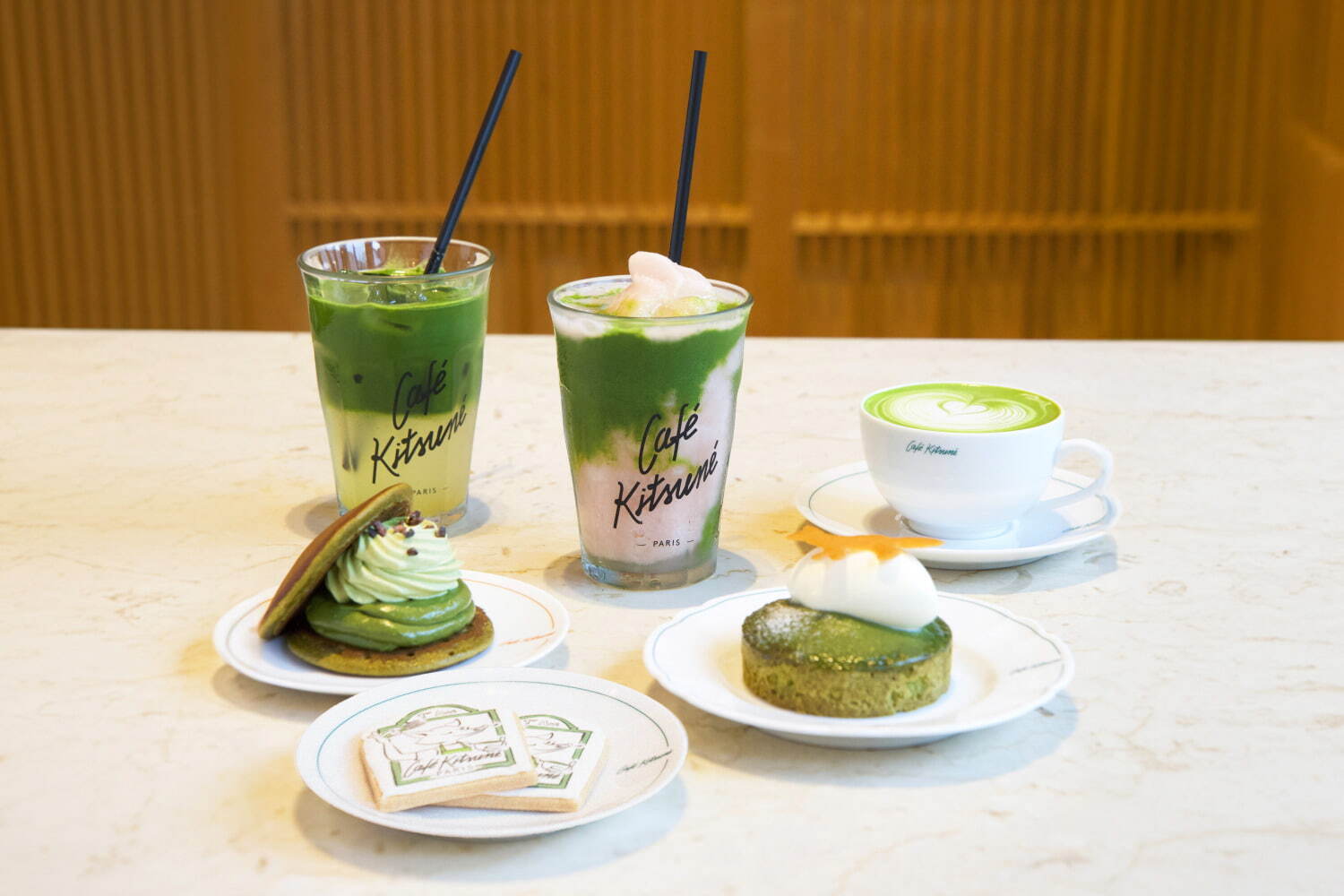カフェ キツネ“抹茶尽くし”の限定メニュー、フランス菓子風どら
