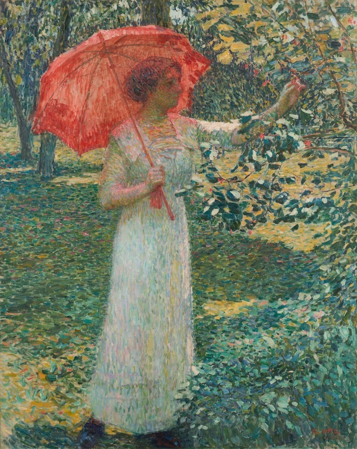 太田喜二郎 《赤い日傘》 1912年 新潟大学