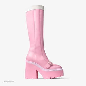 Sailor Pluto Boot 95 | Navy Black Leather Boot | JIMMY CHOO