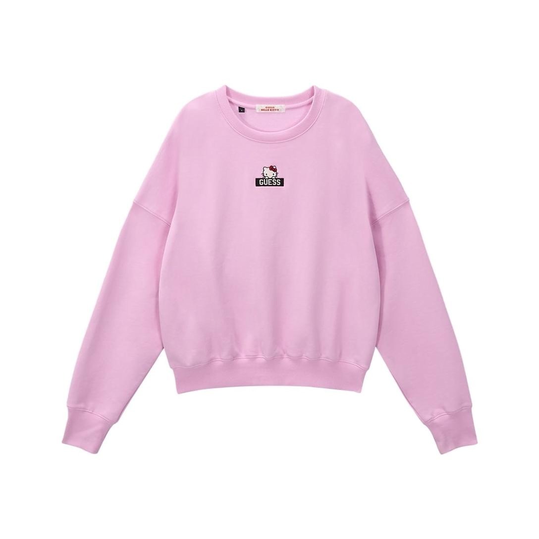 GUESS×ハローキティ、リボン刺繍＆ぷっくりハートボタンの