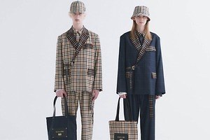 クルニ×ダックスのコラボウェア、ハウスチェック柄のテーラードジャケット＆ボウタイ付きシャツ