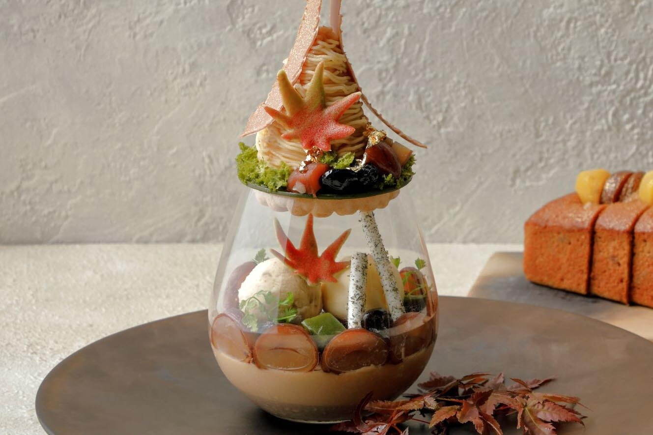 パフェ｜アマン京都の秋限定モンブランパフェ「The Art of 丹波栗」秋の森の庭を表現