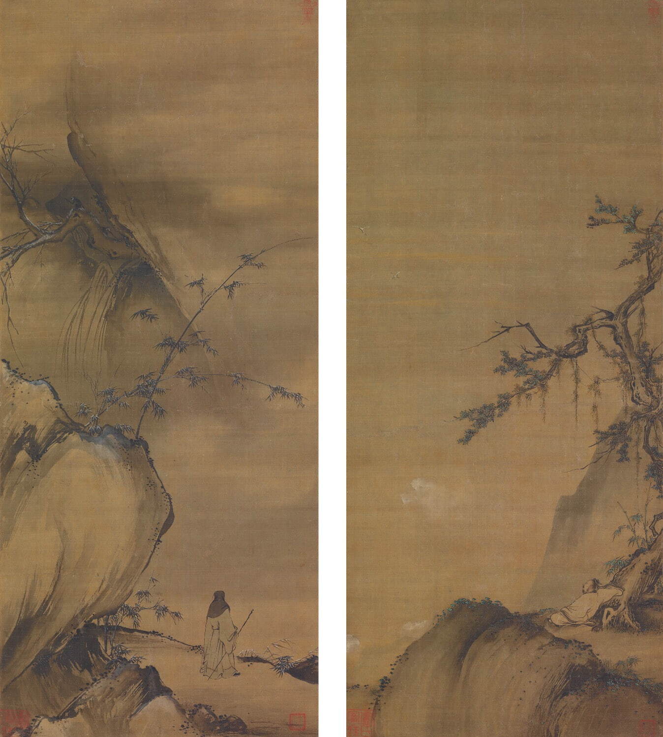 国宝 伝徽宗筆 《秋冬山水図》 中国・南宋時代 12世紀
京都・金地院蔵 ［前期展示］