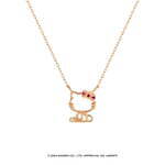 カナル 4℃×ハローキティ、ストーンきらめく猫耳リングやりんご型の石座を飾ったネックレス｜写真9