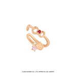 カナル 4℃×ハローキティ、ストーンきらめく猫耳リングやりんご型の石座を飾ったネックレス｜写真6