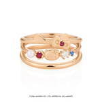 カナル 4℃×ハローキティ、ストーンきらめく猫耳リングやりんご型の石座を飾ったネックレス｜写真4