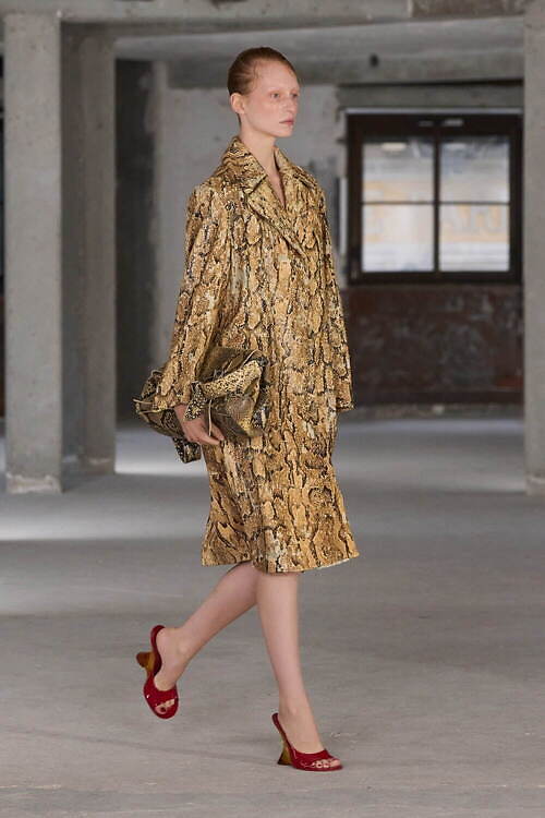 ☆DRIES VAN NOTEN/ドリスヴァンノッテン 半袖シルクシャツ  38/レディースM相当/グリーン×ブラック系/総柄/比翼仕立て$1784700008 と