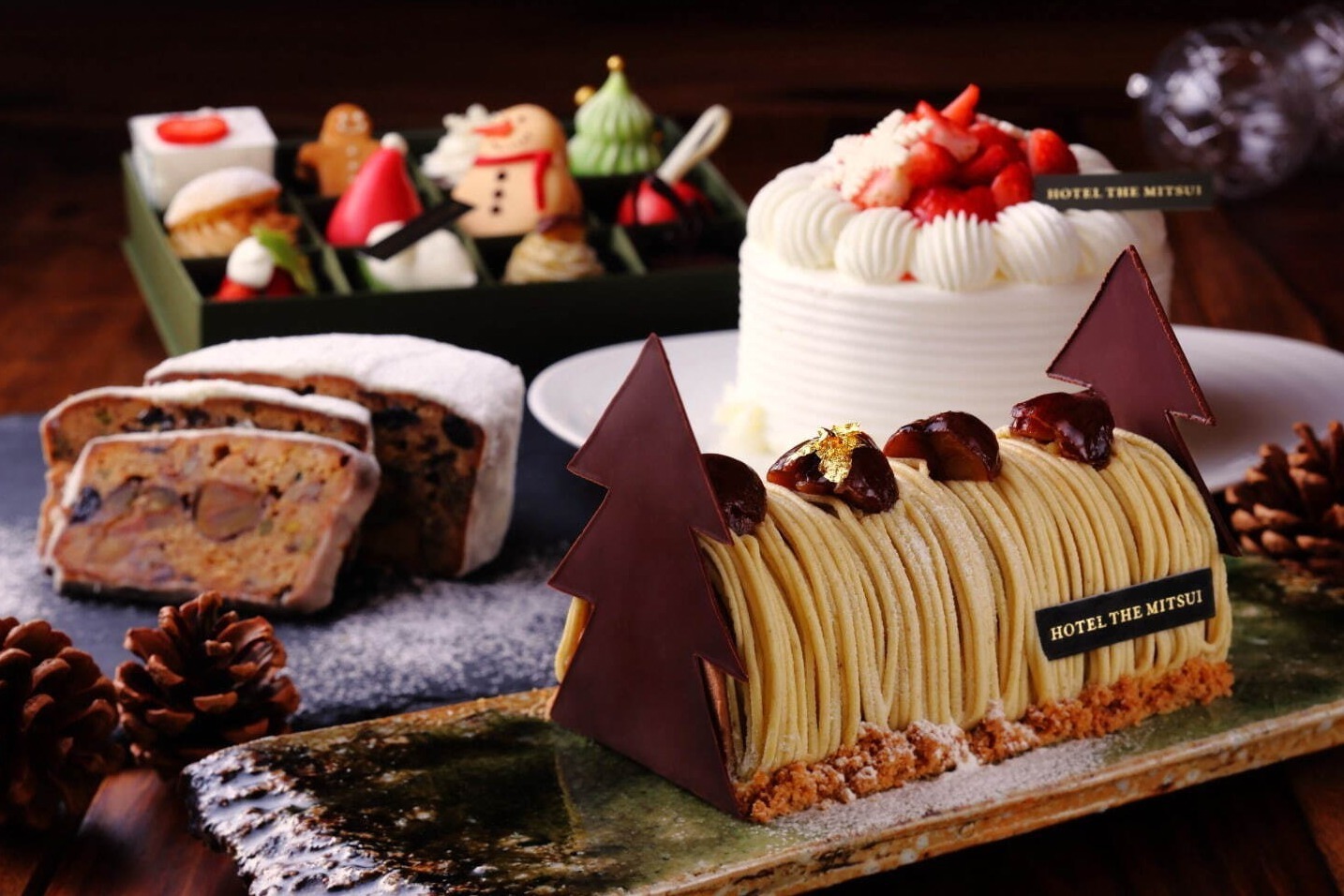 ホテル ザ ミツイ キョウト24年クリスマスケーキ、“京丹波栗”の贅沢ブッシュ・ド・ノエルなど