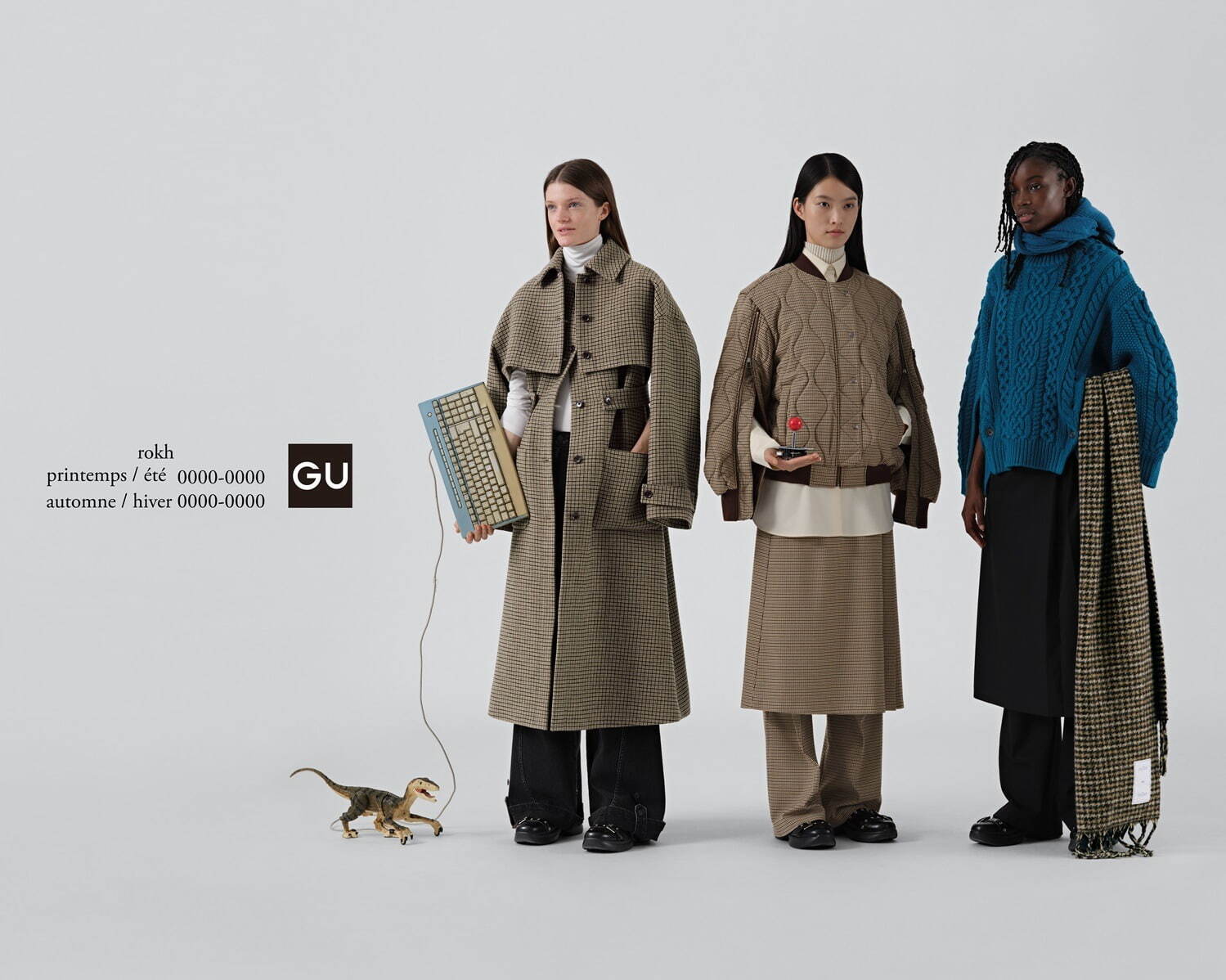 GU×ロク初コラボ、変形キルティングブルゾンやショートジャケット＋ジレの2ピースコート｜写真39