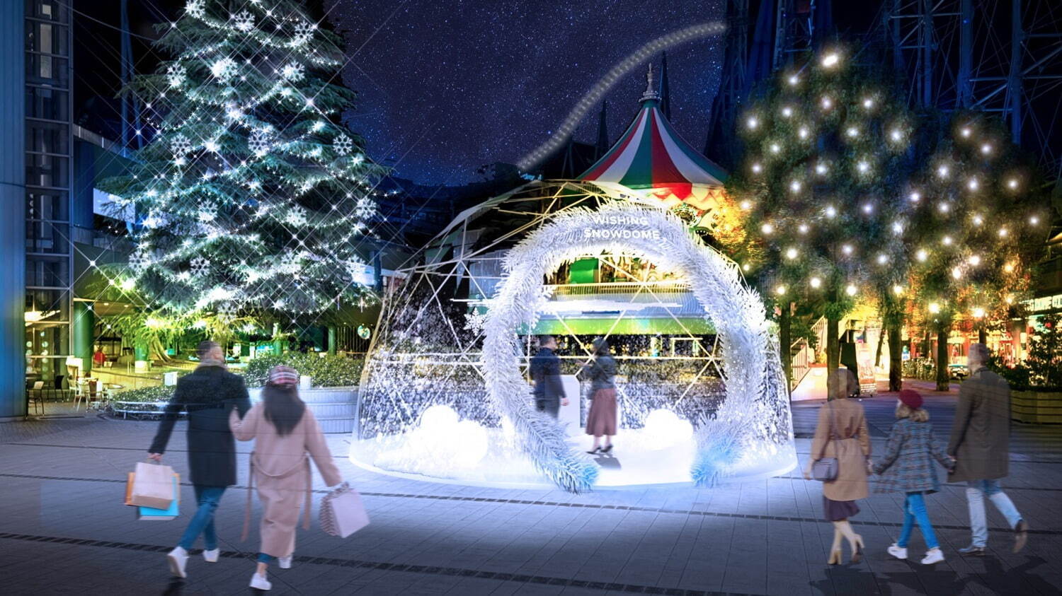 東京ドームシティ「スノードーム」2024年冬イルミネーション
