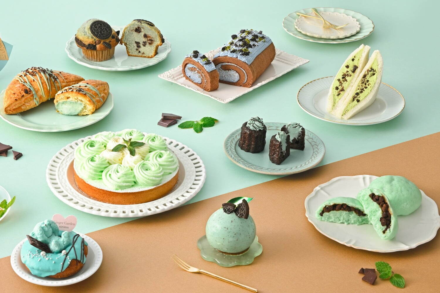 クロワッサン｜エキュート大宮にチョコミントスイーツ集結、“テディベアクランチ”のせたドーナツ＆サクとろ贅沢パイなど