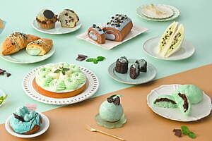 エキュート大宮にチョコミントスイーツ集結、クロワッサン、パイ、サンドなど全26種