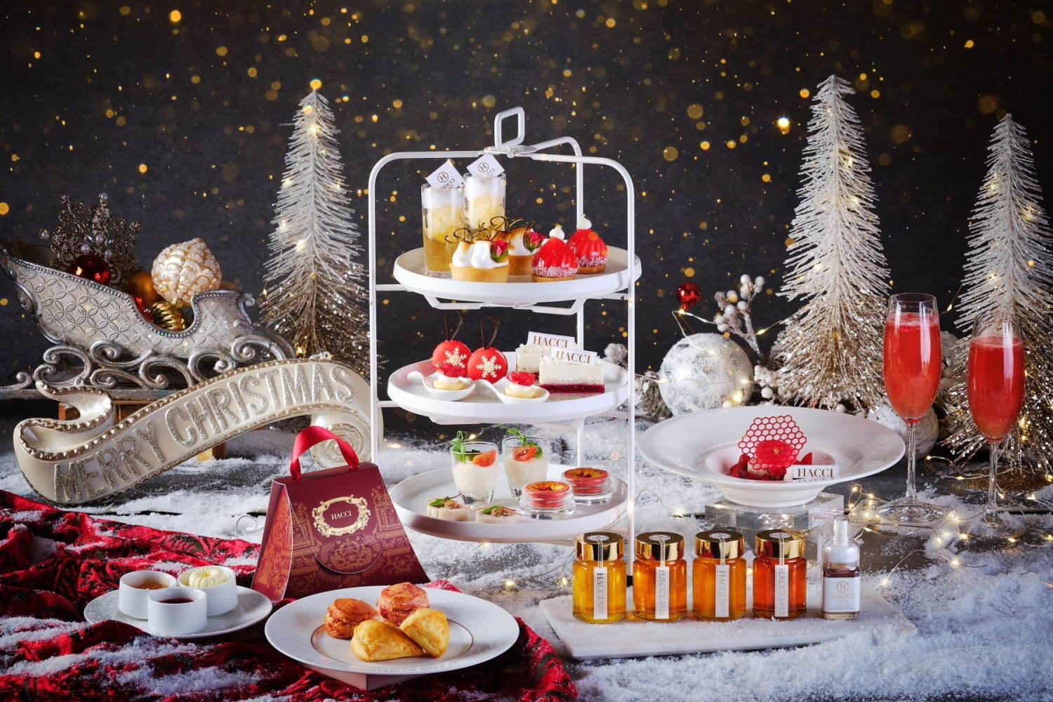 HACCI“はちみつ尽くし”クリスマスアフタヌーンティー東京・大阪ほかで、コスメ付きプランも｜写真1