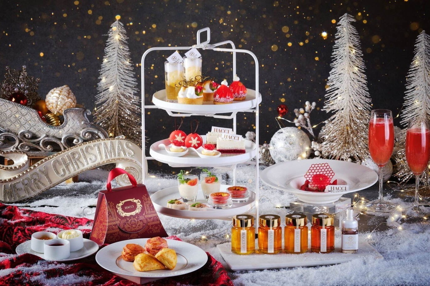 ブランマンジェ｜HACCI“はちみつ尽くし”クリスマスアフタヌーンティー東京・大阪ほかで、コスメ付きプランも