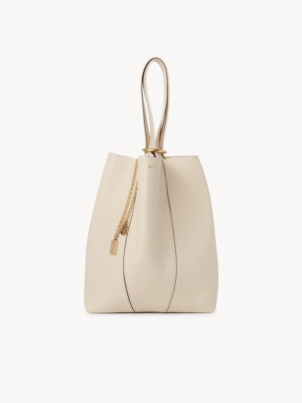 Chloe クロエ Spin スモールトートバッグ 2WAY ベージュ Chloé グレインレザー製Chloé Spinスモールトートバッグ | Chloé JP