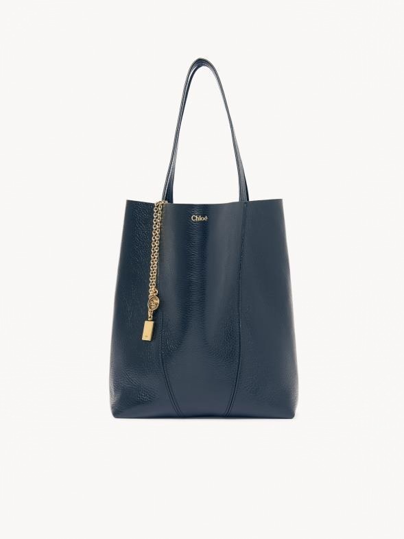 関税＆送料込み【CHLOE】クロエ スピン トートバッグ Chloé グレインレザー製Chloé Spinトートバッグ のブラック