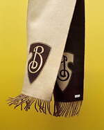 ☆Burberry☆馬上騎士モチーフ フリンジ スカーフ☆SALE中 バーバリー“馬上の騎士”着想「Bシールド」モチーフ入りスカーフ