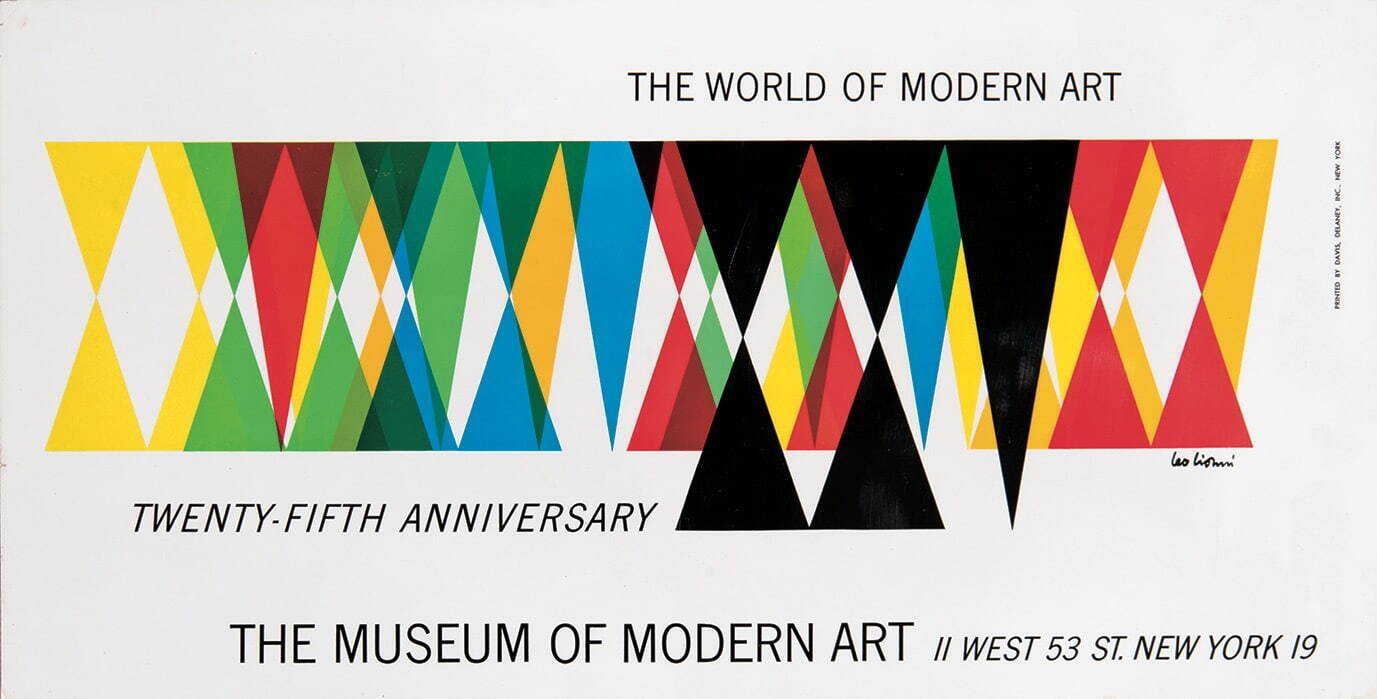 レオ・レオーニ 《ニューヨーク近代美術館 開館25周年記念ポスター》 1954年
板橋区立美術館蔵(Gift of the Leo Lionni Family, 2021)